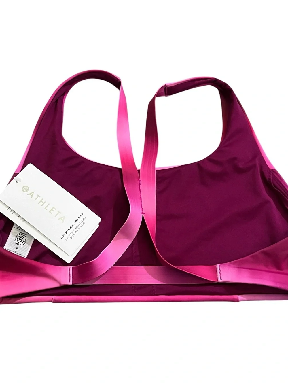 NWT! Athleta Malibu Bikini Top Surf Blur Fushsia Size Medium